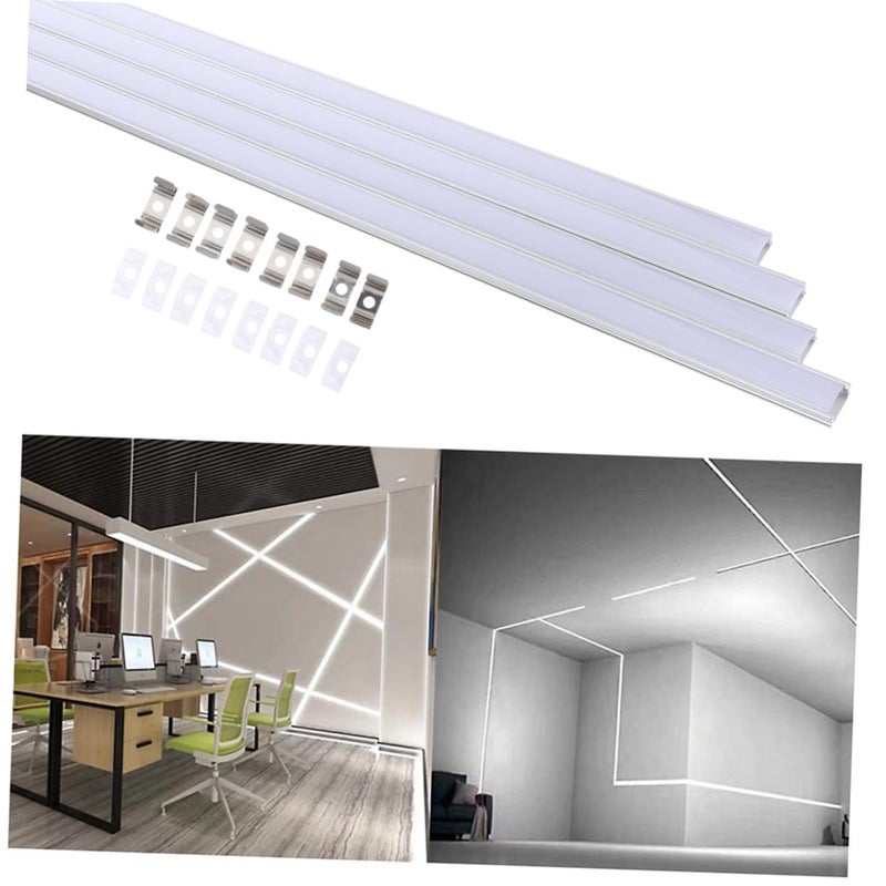 STOBAZA 8 Pack U Shape Aluminum LED Channel Kit with Clips and End Caps for Home Office Decor - Image 4